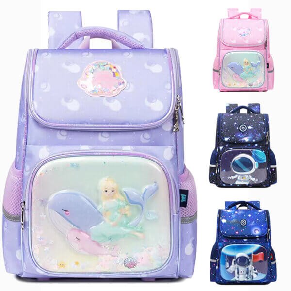 Kids backpacks for school , pink  Cartoon Backpack for Girls