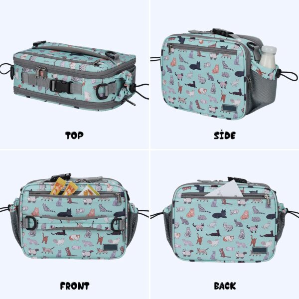 9l insulated kids expandable lunch bag oxford with cute pattern prints